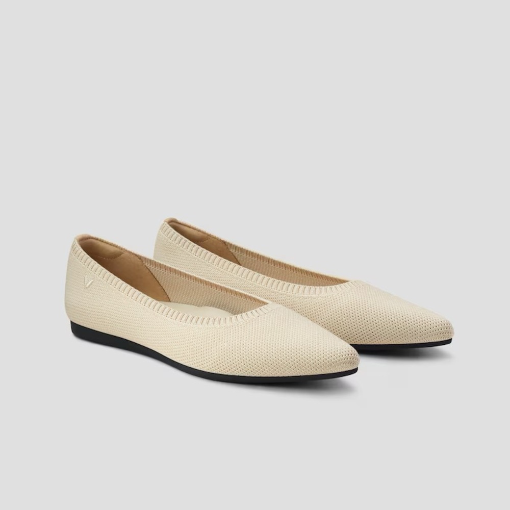Vivaia Pointed-Toe Ballet Flats (Aria 5°) Cream Ivory - Picture 2 of 9